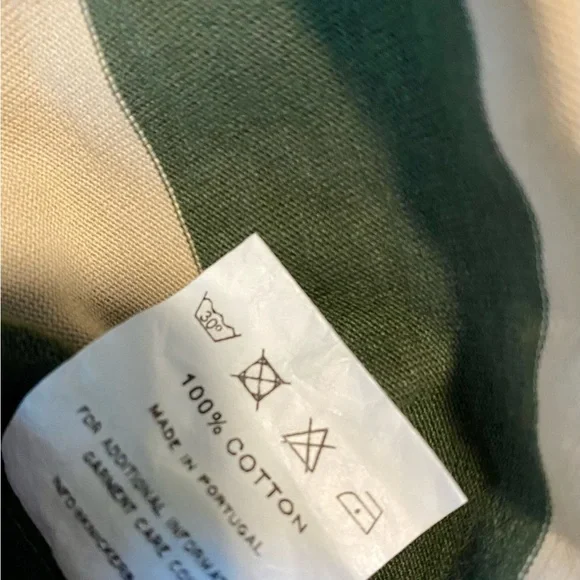 Knickerbocker heavyweight Striped Long Sleeve Shirt - Green and Cream - Picture 5 of 7